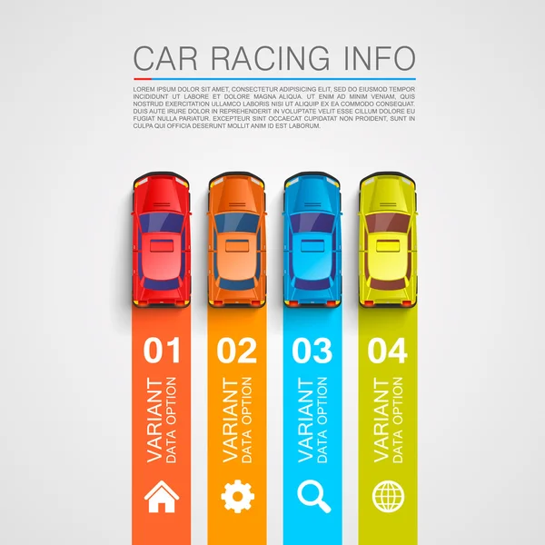 Información de carreras de coches portada de arte — Vector de stock