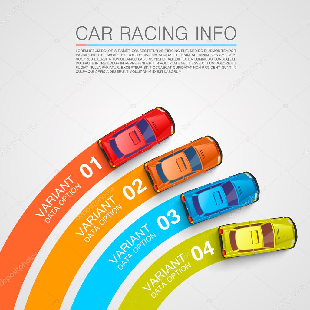 Car racing info art cover