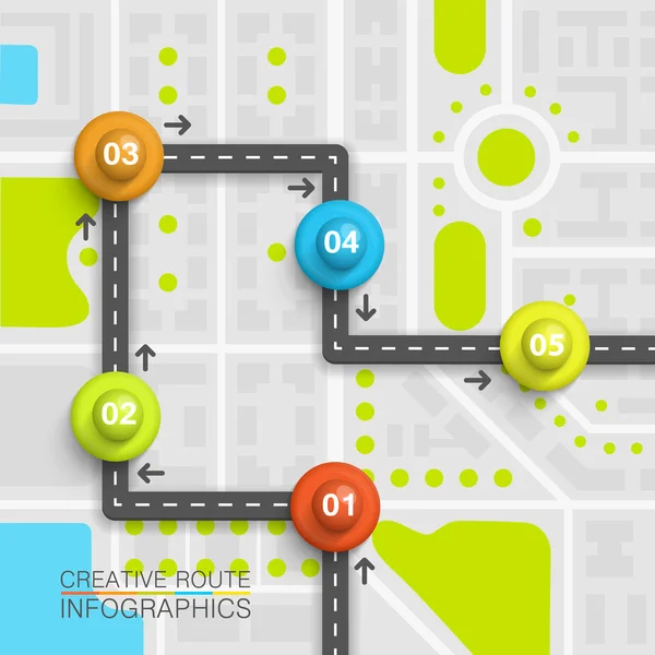 Road point information mapa de arte — Vetor de Stock