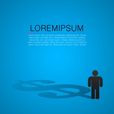 Kişi siluet gölge ve dolar işareti ile