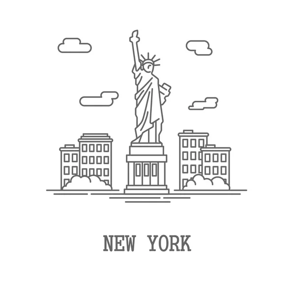 Menggambar siluet Kota New York - Stok Vektor