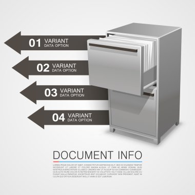 Closet safe with documents info clipart