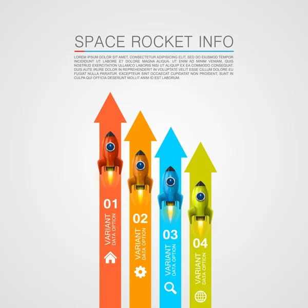 Rakete Rennen Info Art Cover — Stockvektor
