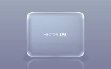 Yuvarlak köşeleri ve ince yansıması olan modern buzlu cam dikdörtgen panel. Kullanıcı arayüzleri, uygulama arayüzleri ya da metin kaplaması için ideal. Vektör illüstrasyonu