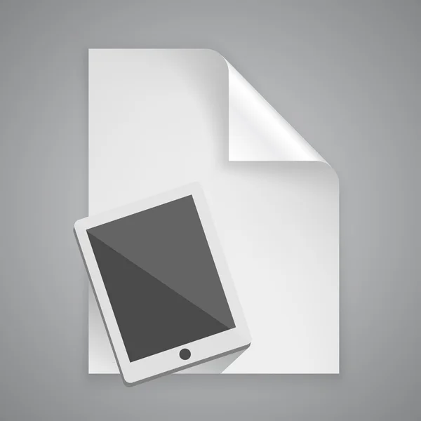 Papier symbool Tablet PC — Stockvector