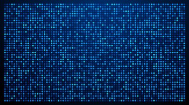 Parlak noktalı fütüristik mavi dijital arka plan. Teknoloji temalı tasarımlar için ideal soyut mozaik desen. Vektör illüstrasyonu.