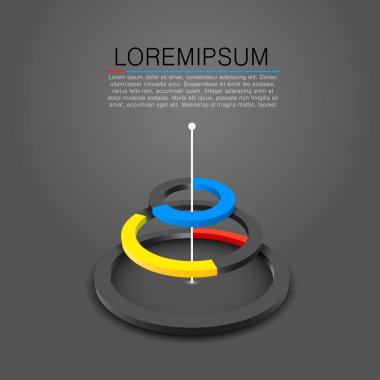 Modern renkli piramit grafik koyu arka plan üzerinde.
