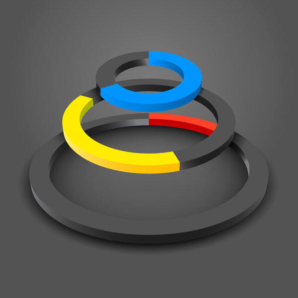 Современная красочная пирамида на темном фоне
