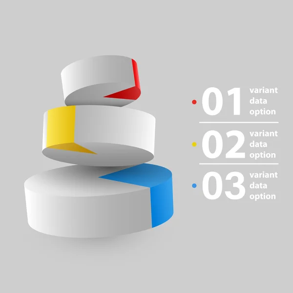 Abstrakte 3D-Tortendiagramm-Infografiken. — Stockvektor