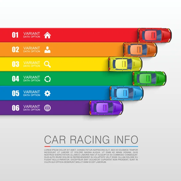 Auto race info kunst dekking — Stockvector