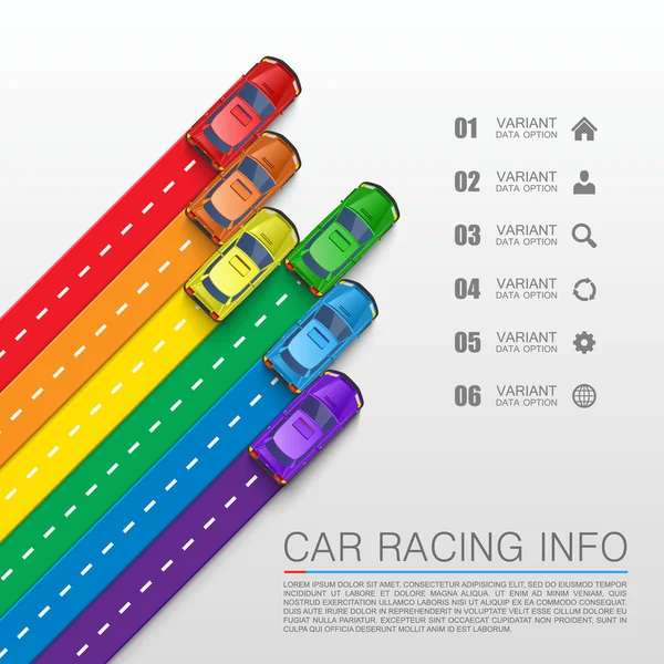 Car racing info art cover — Stock Vector