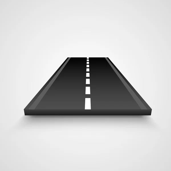Isolated piece of road on white background — Stock Vector