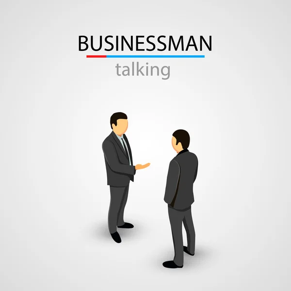 Two businessmen in suits talking — Stock Vector