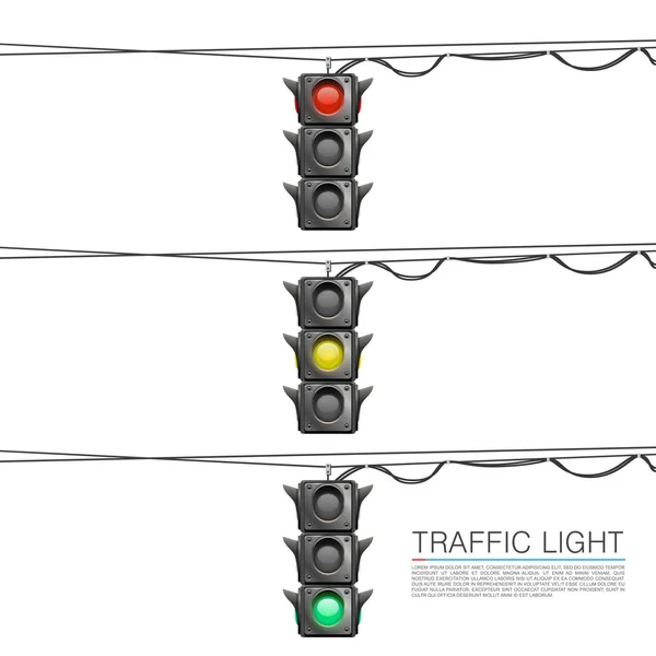 Verkeer signaal op een witte achtergrond — Stockvector