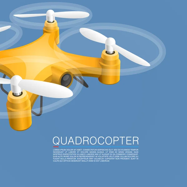 Quadrocopter unmanned camera — Stock Vector