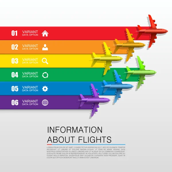 Information about flights — Stock Vector