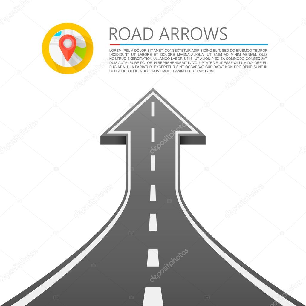 Road with an arrow up