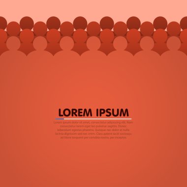 Arka plan ile insanlar baş siluet. Vektör