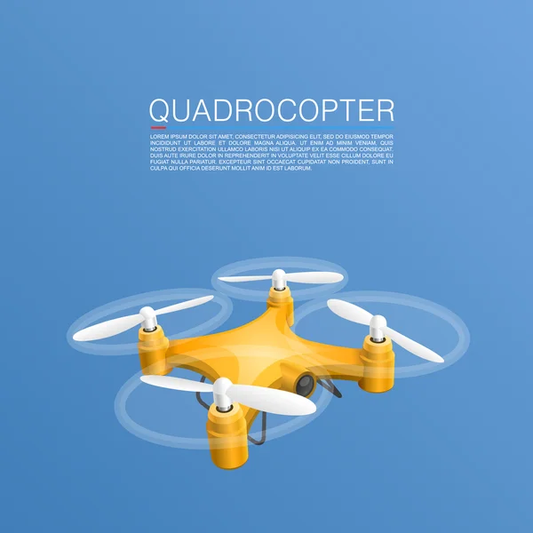Quadrocopter onbemande camera — Stockvector