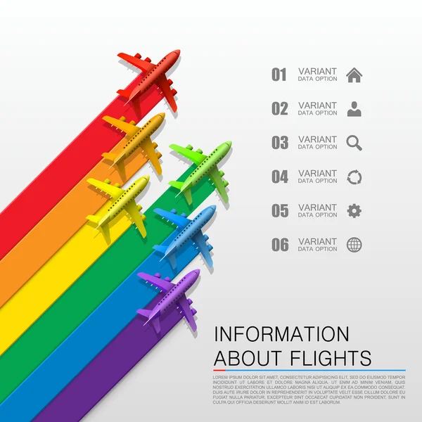 Information about flights — Stock Vector