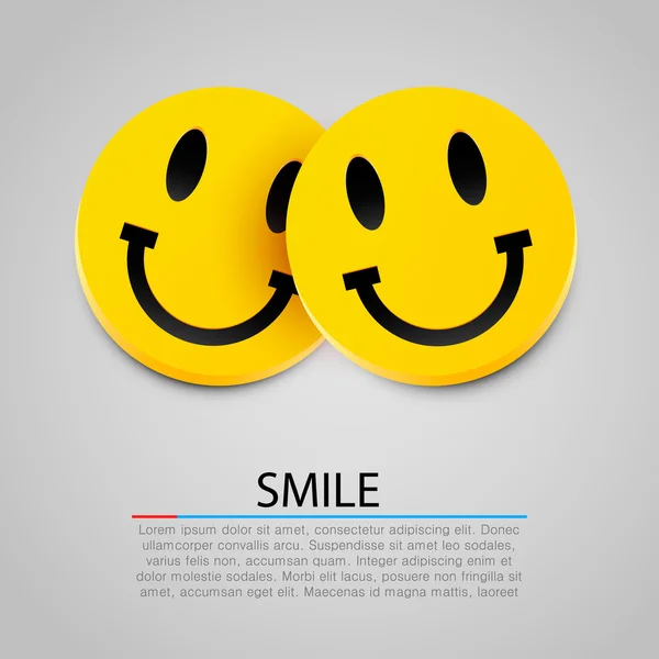 Amarillo moderno riendo dos sonrisas. Vector — Archivo Imágenes Vectoriales