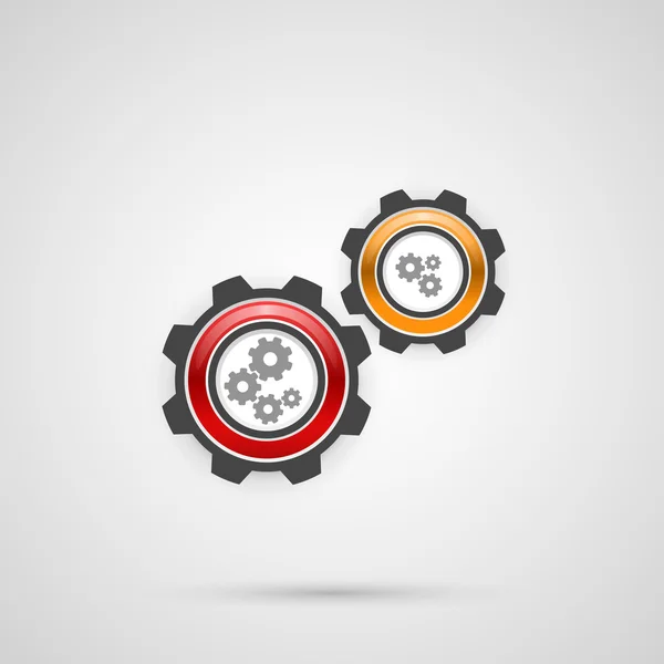 Colored gears in connection mechanism — Stock Vector