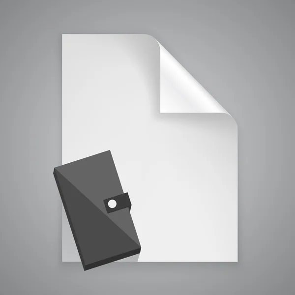 Monedero símbolo de papel — Vector de stock