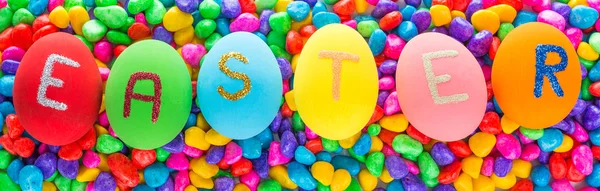 Pasqua scritta sulle uova — Foto Stock