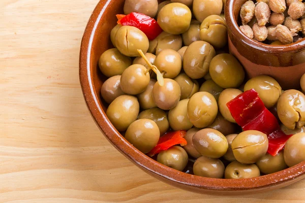 Marinated green olives — Stock Photo, Image