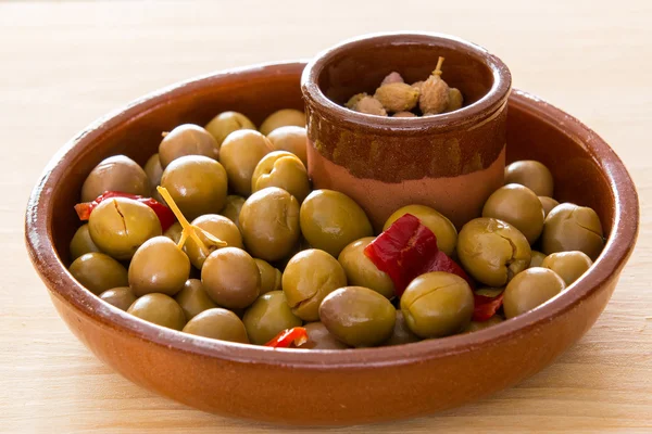 Marinated green olives — Stock Photo, Image