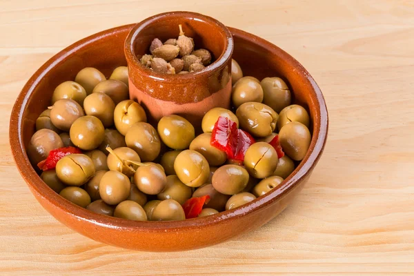 Marinated green olives — Stock Photo, Image