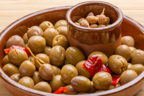 Marinated green olives — Stock Photo, Image