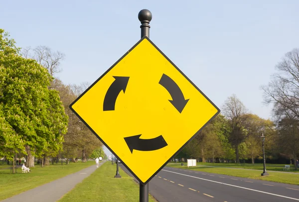 Roundabout sign — Stock Photo, Image