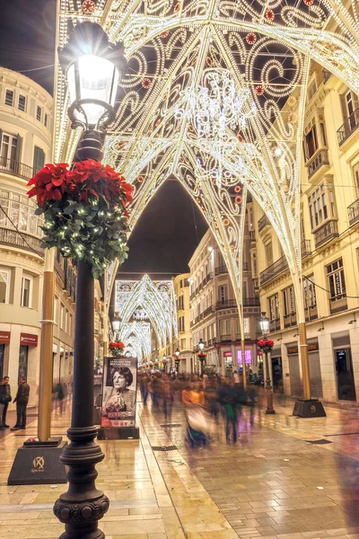 Noel ışıkları Larios Caddesi üzerinde — Stok fotoğraf