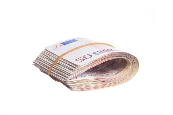 Fifty euro notes bend — Stock Photo, Image