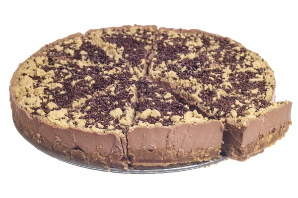 Sliced chocolate cheesecake — Stock Photo, Image