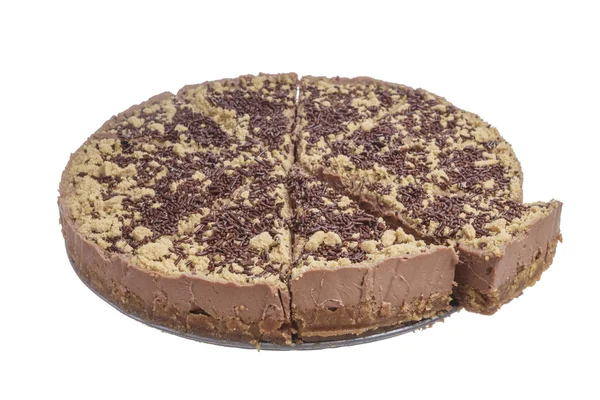 Sliced chocolate cheesecake — Stock Photo, Image