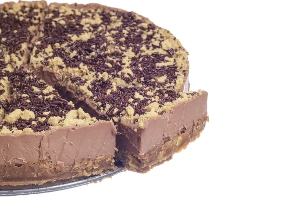 Sliced chocolate cheesecake — Stock Photo, Image