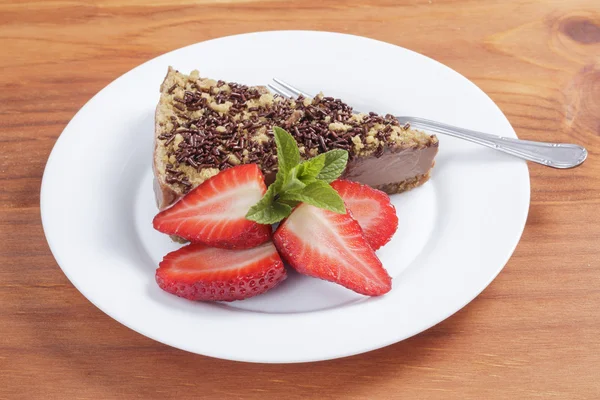 Chocolate cacke plate — Stock Photo, Image