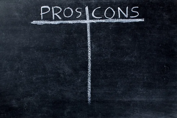 Pros and cons on blackboard — Stock Image Pros and cons on blackboard Stock Picture