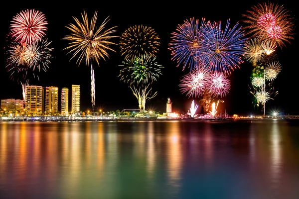 Fuochi d'artificio a Malaga — Foto Stock