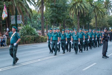 Guardia sivil Parade Malaga, İspanya