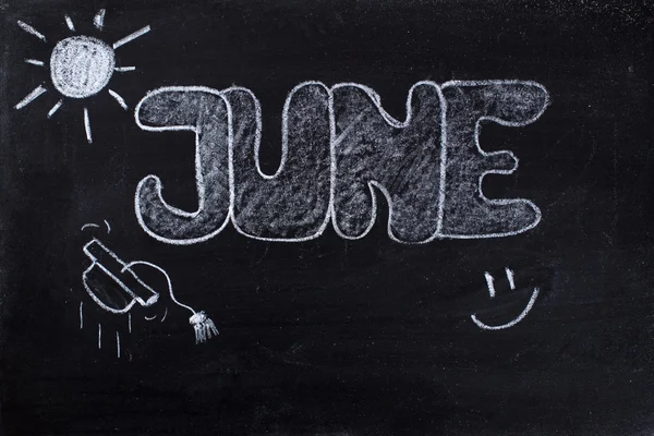 June handwritten on Blackboard — Stock Photo, Image