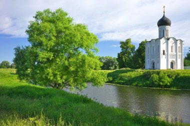 Nerl üzerinde şefaat Kilisesi. Rusya, Bogolyubovo Köyü.