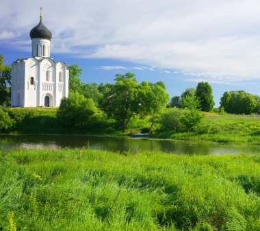 Nerl üzerinde şefaat Kilisesi. Rusya, Bogolyubovo Köyü.