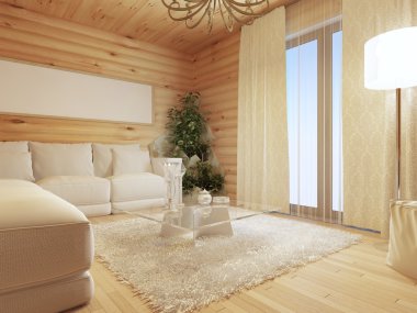 Bir kanepe ile modern tarzda Günlük oturma odası iç.