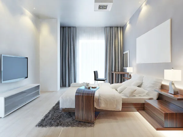 Camera da letto di design Stile contemporaneo . — Foto Stock
