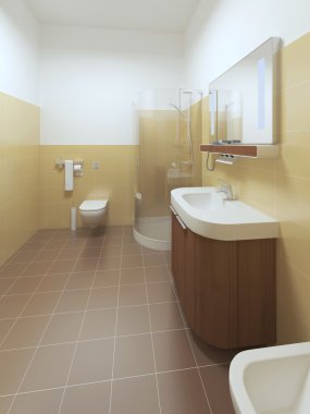 Çağdaş tarzda iç banyo. 