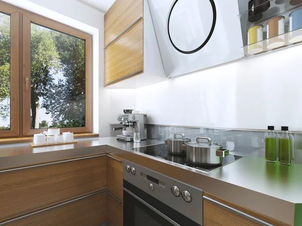Modern kitchen in the dining room Contemporary style. — Stock Image Modern kitchen in the dining room Contemporary style. Stock Photo