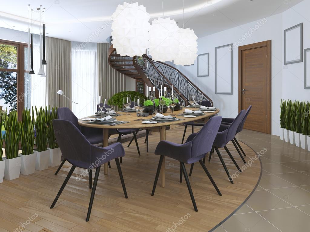 Comedor de lujo en un estilo contemporáneo . — Foto de stock © kuprin33